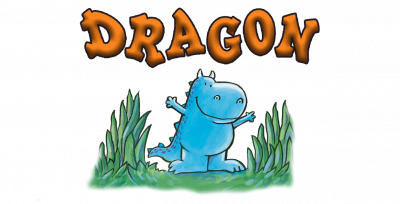dragon text above drawing of Dragon by Dav Pilkey